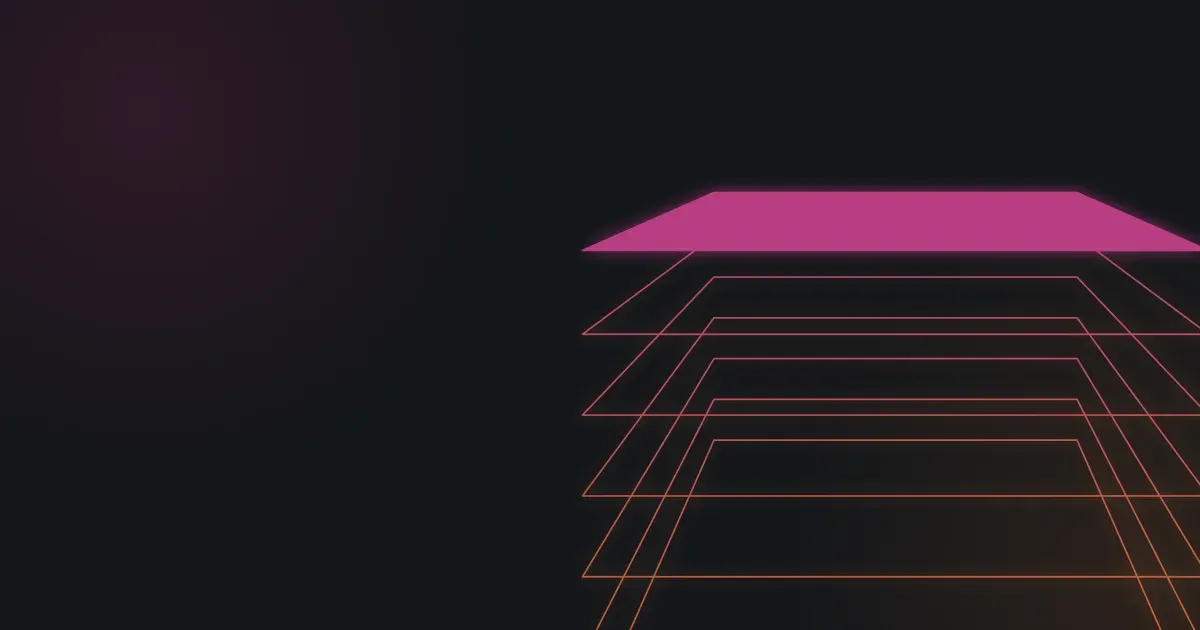 Stacked glowing layers rising in the GitHits brand style