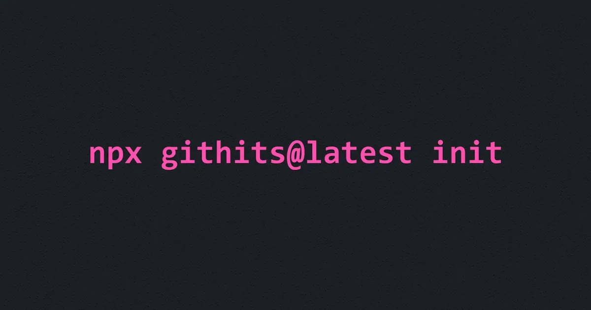 Running npx githits@latest init in the terminal