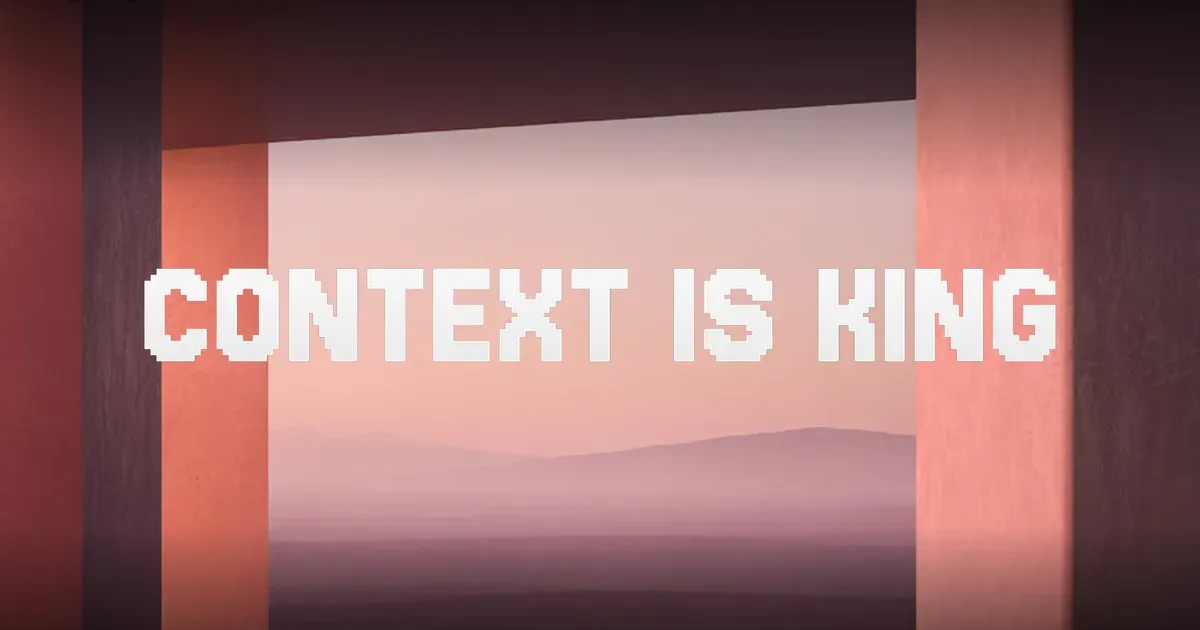 Context is King title card over a desert landscape, in the GitHits brand style